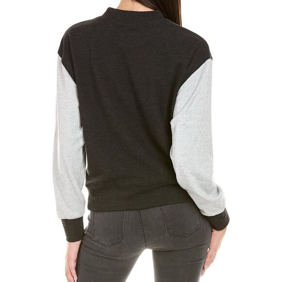 Calme by Johnny Was Mock-Neck Cozy Sweatshirt Womens XL Black Gray Pullover Top - Picture 2 of 7